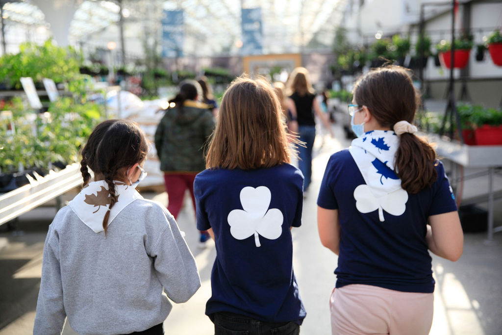 3 Girl guides enjoying Greenhouse tour | Salisbury Enjoy - St Albert