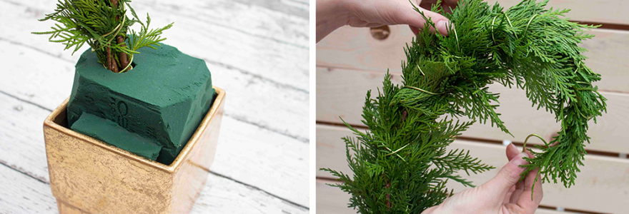 plant your whoville tree into your floral foam