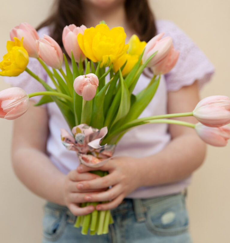 Salisbury Greenhouse -Order Flowers Online for Mothers Day 2022-girl with flower bouquet