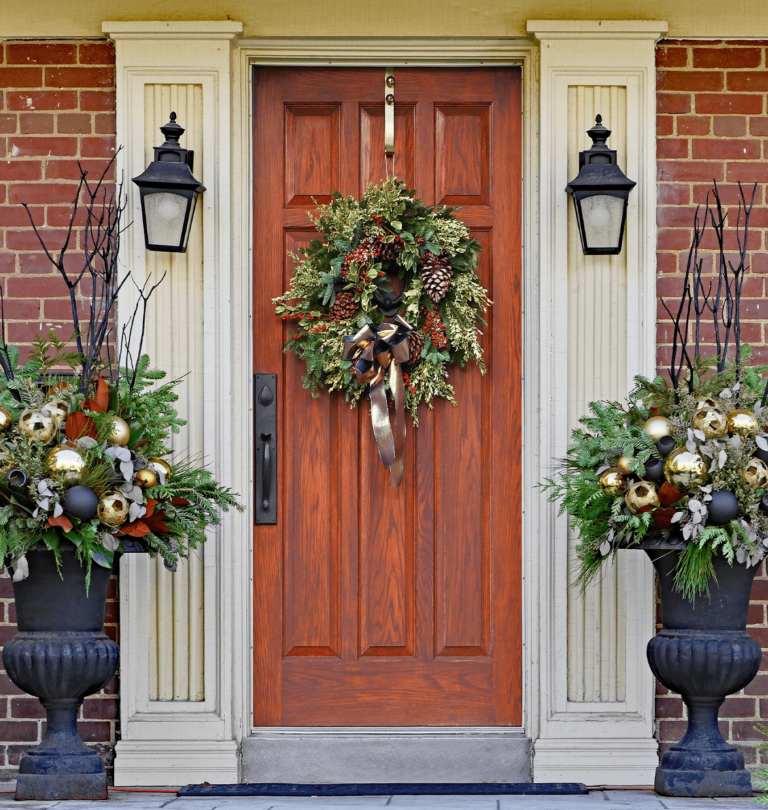 Salisbury at Enjoy Floral Studio - front door Christmas greenery