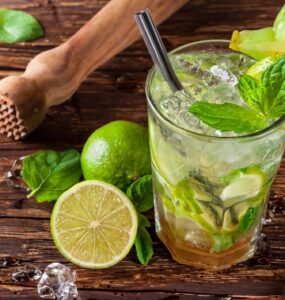 Salisbury greenhouse Cocktail Recipes for Your Summer Herbs-lime and mint cocktail