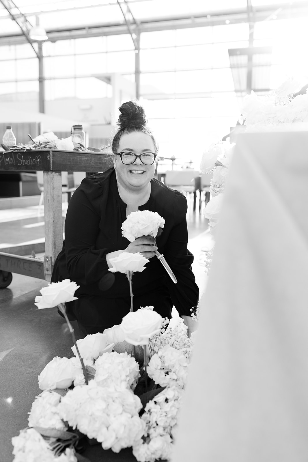 Ashley Rose working on floral arrangement | Salisbury Floral Studio - St. Albert