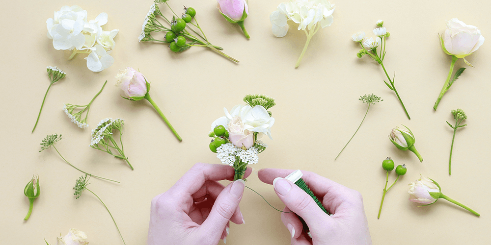 -creating a floral garland Salisbury floral studio