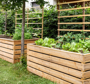 Salisbury Greenhouse-Sherwood Park-Alberta-raised garden beds in backyard