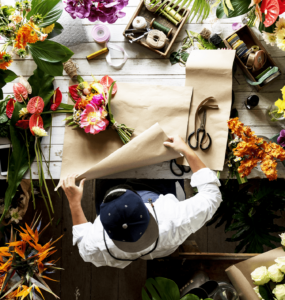 florist at work - salisbury floral studio