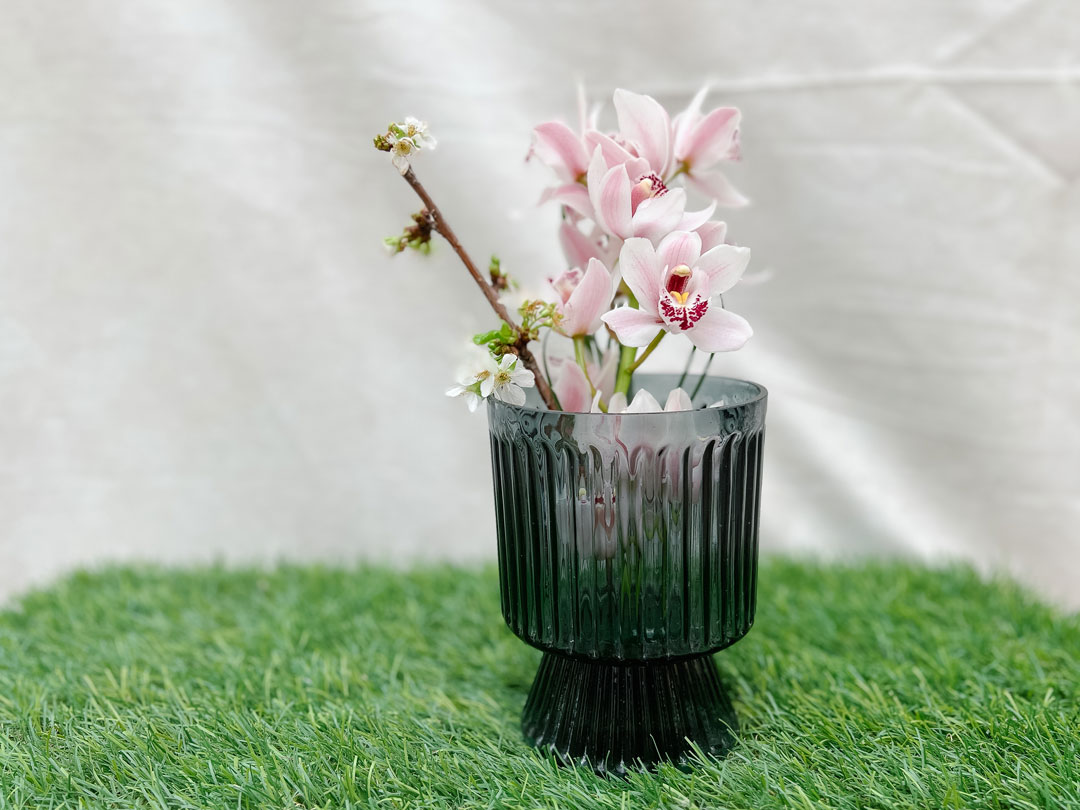 Orchid Smoke Vase Arrangement Floral Salisbury Greenhouse St. Albert Sherwood Park Edmonton
