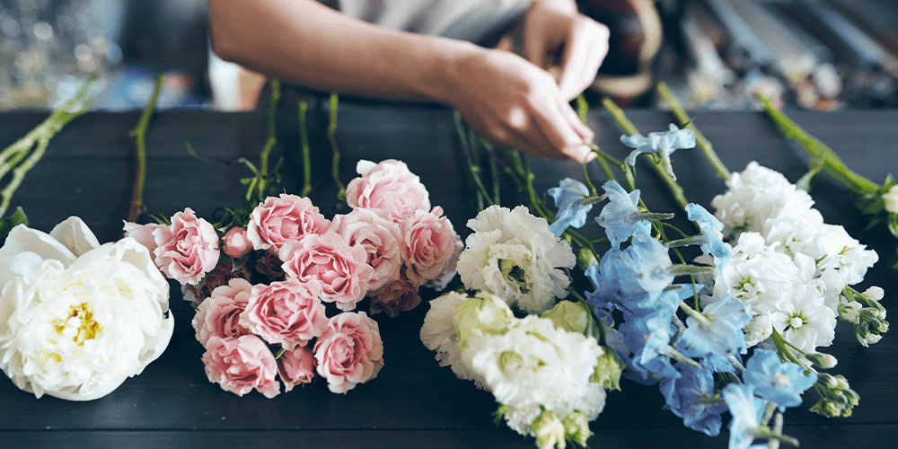 salisbury floral studio preparing cut flowers