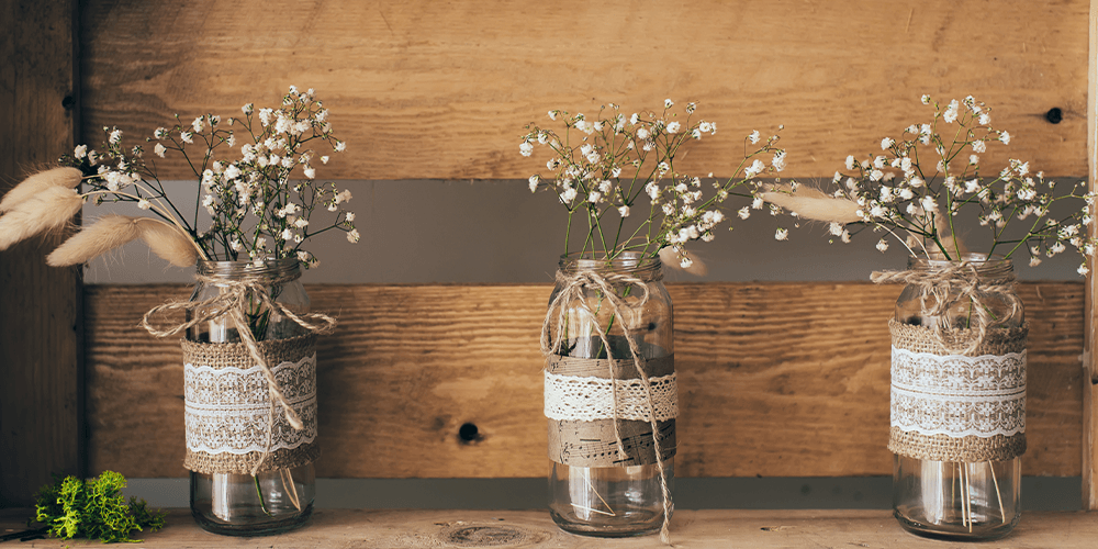 salisbury greenhouse mason jar floral centrepiece