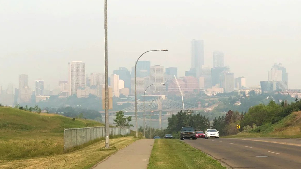 smoke over Edmonton Janet French CBC News