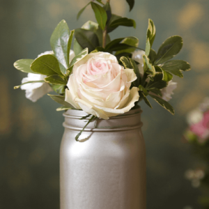 -spray painted mason jar florals Salisbury floral studio